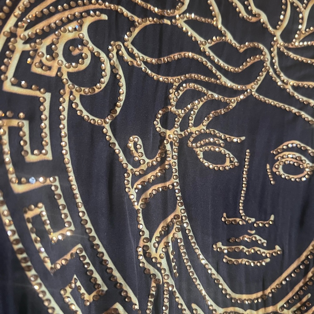 Designer inspired Versace Black and Gold Embellished Maxi Dress